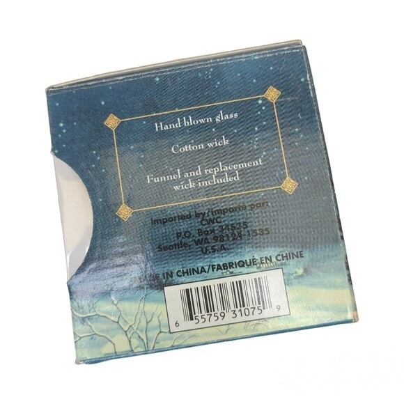 Vintage Traditions Hand Blown Iridescent Glass Oil Lamp - Picture 3 of 14